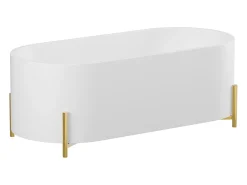 Banheira clássica oval branca com pés dourados, 230 l, 160x73,5x59 cm ALONSA