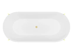 Banheira clássica oval branca com pés dourados, 230 l, 160x73,5x59 cm ALONSA