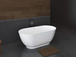 Banheira clássica oval branco em acrílico 210 L, 150 x 74 x 57 cm - MOBULA