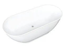 Banheira clássica oval branco em acrílico 210 L, 150 x 74 x 57 cm - MOBULA