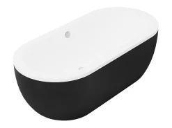 Banheira clássica oval preta de 234 L, 173 x 78 x 57 cm, NEPTUNA