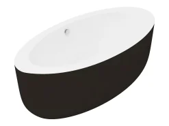 Banheira clássica oval preta de 206 L, 185 x 91 x 58 cm, MARMATI