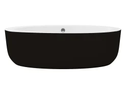 Banheira clássica oval preta de 206 L, 185 x 91 x 58 cm, MARMATI