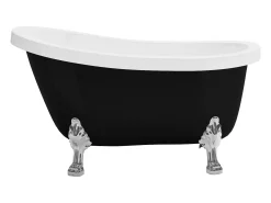 Banheira clássica oval retro - 200 L - 145 x 74 x 77 cm - Pés pata de leão prateados - NISOS