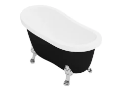 Banheira clássica oval retro - 200 L - 145 x 74 x 77 cm - Pés pata de leão prateados - NISOS
