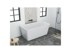 Banheira clássica retangular - 197 L - 130 x 70 x 55 cm - Branca - Acrílico - SPICARA