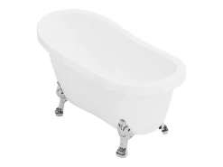 Banheira clássica retro - 200 L - 145 x 74 x 77 cm - Branco com pés prateados - NISOS
