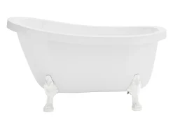 Banheira clássica retro - 200 L - 145 x 74 x 77 cm - Branco com pés brancos - NISOS