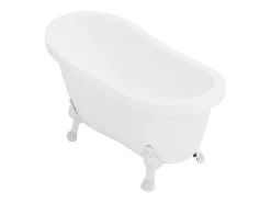 Banheira clássica retro - 200 L - 145 x 74 x 77 cm - Branco com pés brancos - NISOS