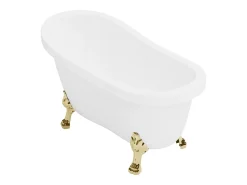 Banheira clássica retro - 200 L - 145 x 74 x 77 cm - Branco com pés dourados - NISOS