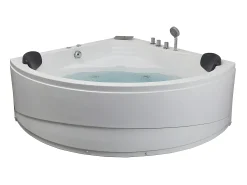 Banheira de canto de hidromassagem com sistema de cascata AGLENA - 2 lugares - 350 L - 150*150*60 cm