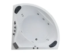 Banheira de canto de hidromassagem com sistema de cascata AGLENA - 2 lugares - 350 L - 150*150*60 cm