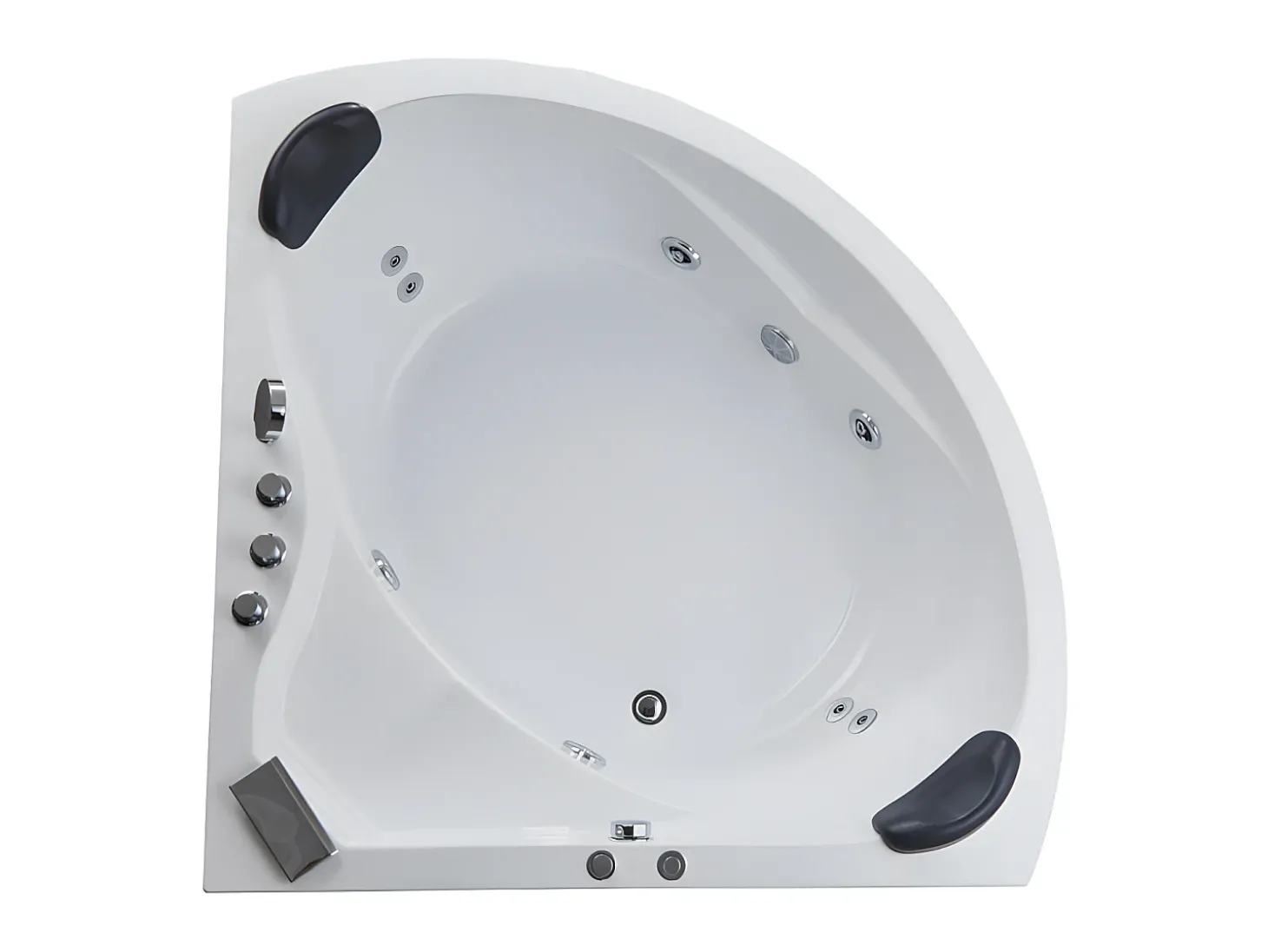 Banheira de canto de hidromassagem com sistema de cascata AGLENA - 2 lugares - 350 L - 150*150*60 cm