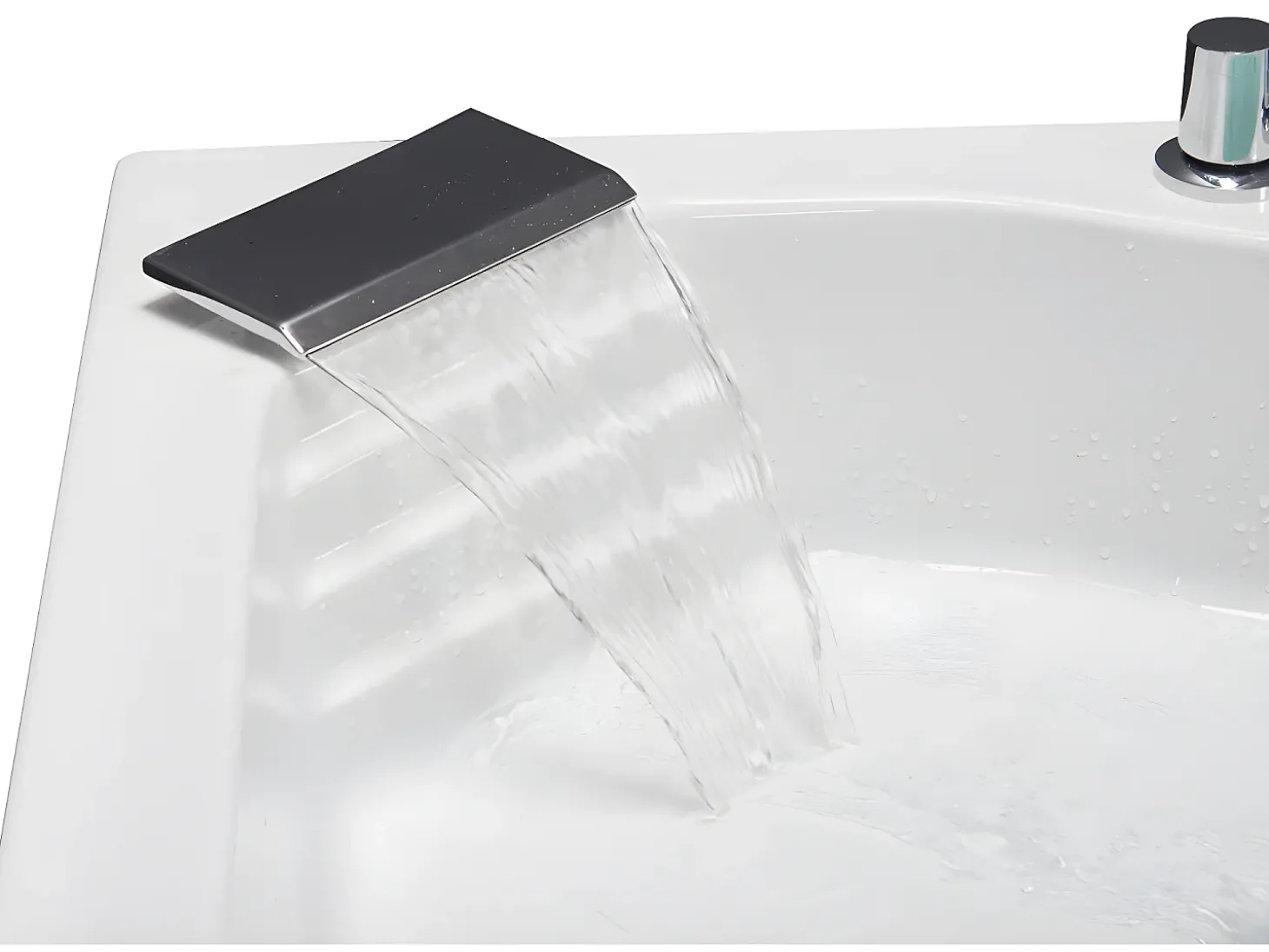 Banheira de canto de hidromassagem com sistema de cascata AGLENA - 2 lugares - 350 L - 150*150*60 cm