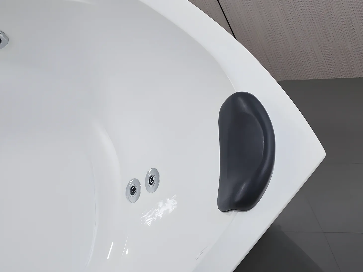 Banheira de canto de hidromassagem com sistema de cascata AGLENA - 2 lugares - 350 L - 150*150*60 cm