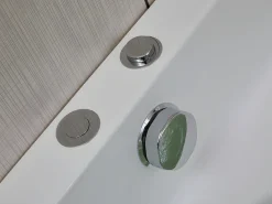 Banheira de canto de hidromassagem com sistema de cascata AGLENA - 2 lugares - 350 L - 150*150*60 cm