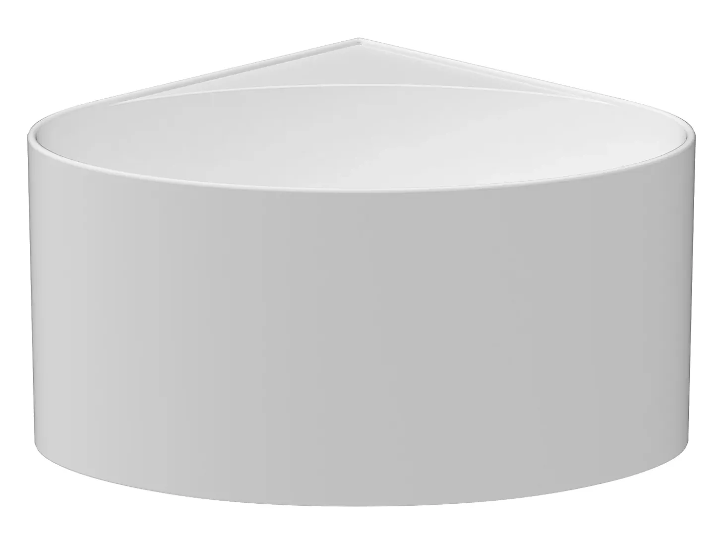 Banheira de canto em acrílico oval, branco fosco, 176 L, 100 x 100 x 58 cm, MARTA