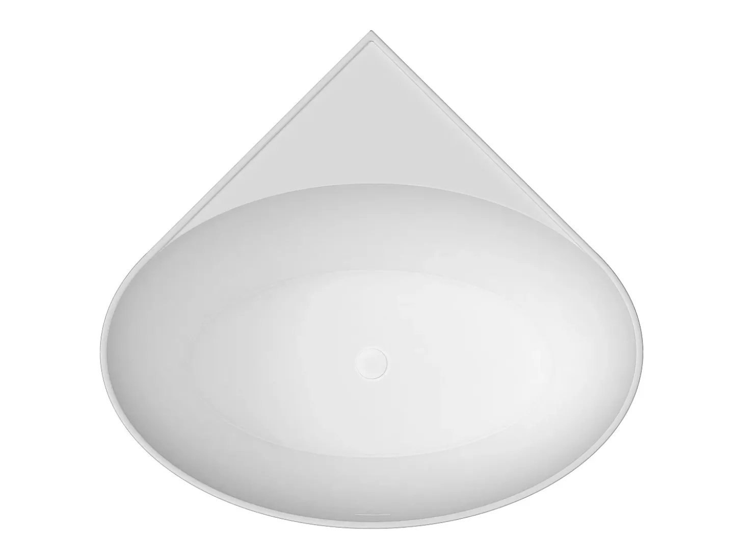 Banheira de canto em acrílico oval, branco fosco, 176 L, 100 x 100 x 58 cm, MARTA