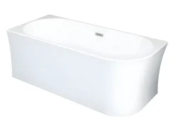Banheira de canto esquerdo 228 L, 170 x 75 x 59 cm, acrílico branco - PONTICOLA