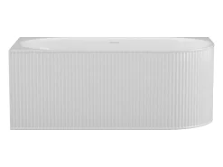 Banheira de canto estriada 240 L, branco fosco, acrílico, canto esquerdo 170 cm - BARBORI
