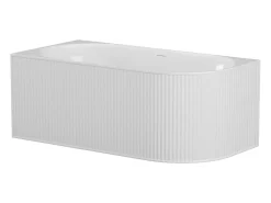 Banheira de canto estriada 240 L, branco fosco, acrílico, canto esquerdo 170 cm - BARBORI