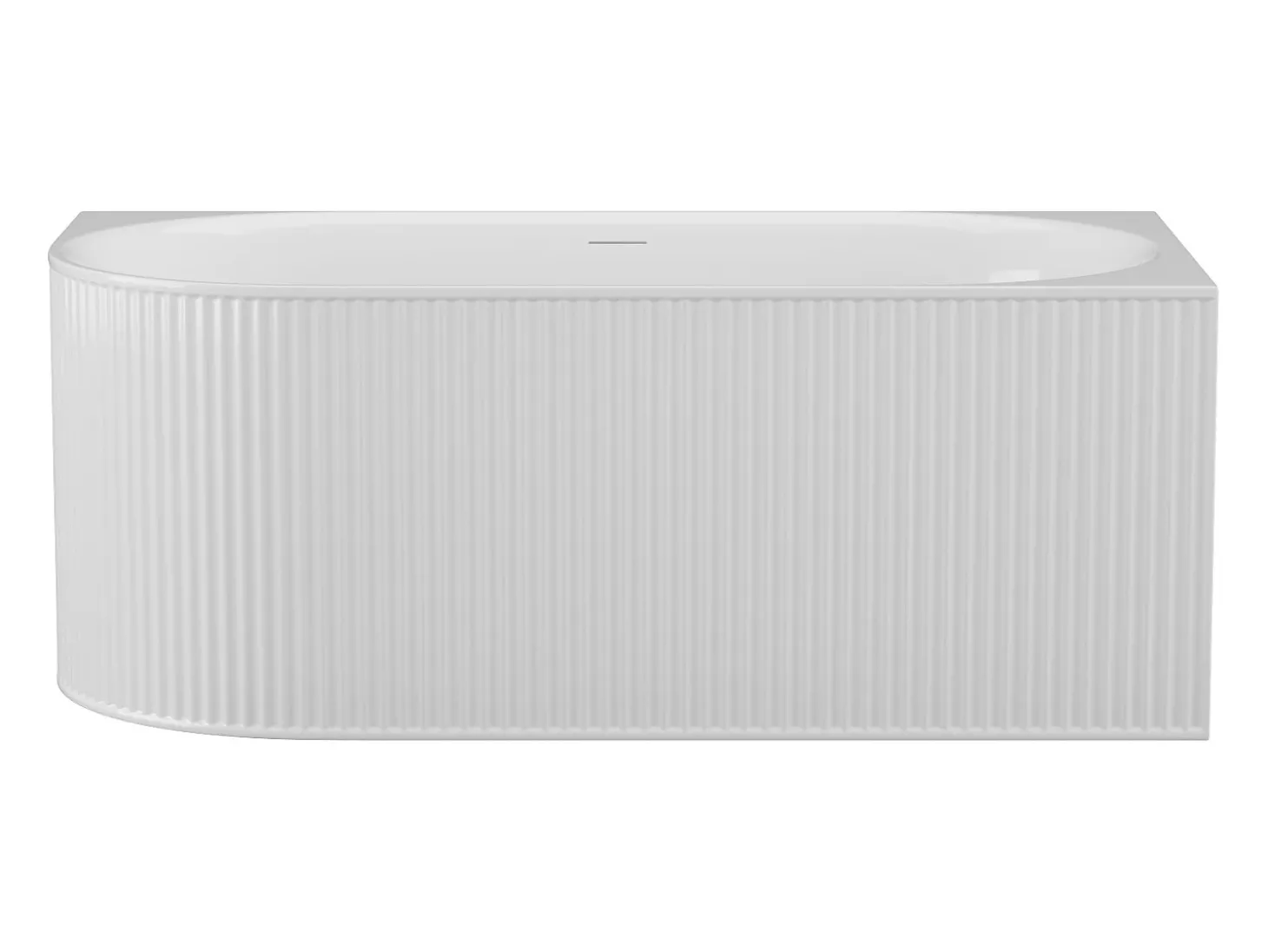 Banheira de canto estriada 200 L, branco fosco, acrílico, canto direito, 150 cm - BARBORI