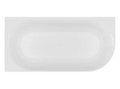 Banheira de canto estriada 200 L, branco fosco, acrílico, canto esquerdo 150 cm - BARBORI