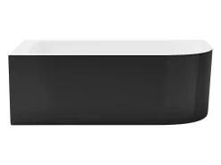 Banheira de canto oval acrílico preto 201 L, 150x75x58 cm, canto esquerdo ANIKA