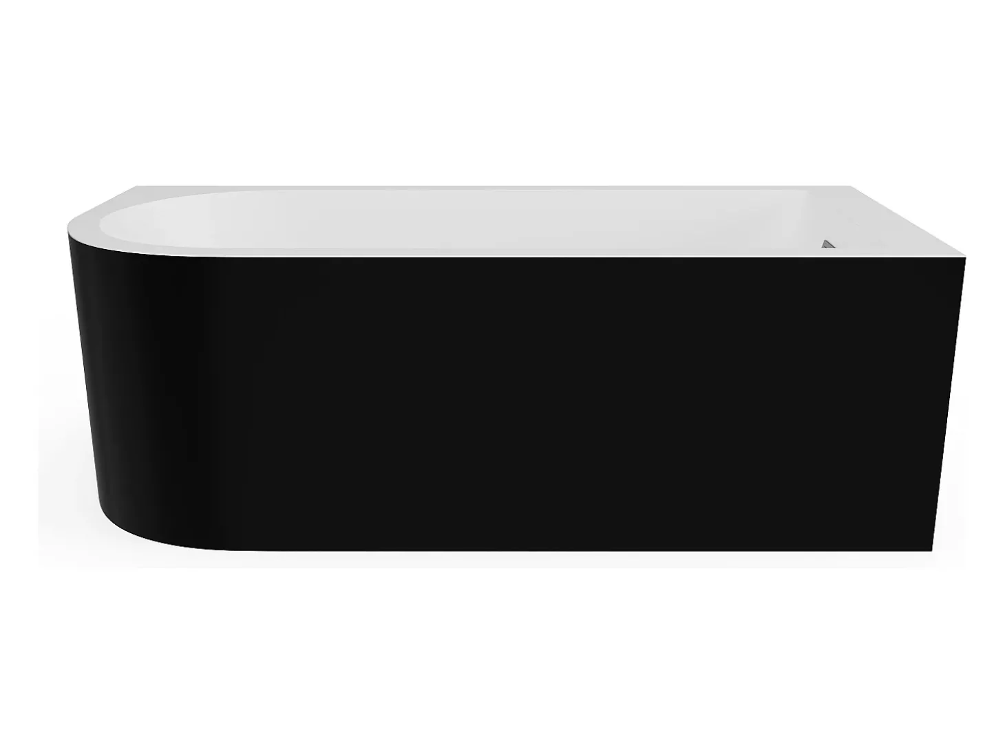 Banheira de canto oval acrílico preto 201 L, 150x75x58 cm, canto direito ANIKA