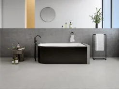 Banheira de canto oval acrílico preto 201 L, 150x75x58 cm, canto direito ANIKA