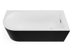 Banheira de canto oval acrílico preto 240 L, 170x75x58 cm, canto direito ANIKA