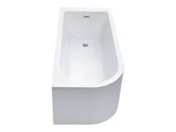 Banheira de canto oval branca em acrílico, 201 L, 150 x 75 x 58 cm, canto direito - ANIKA