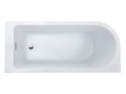 Banheira de canto oval branca em acrílico, 201 L, 150 x 75 x 58 cm, canto direito - ANIKA