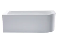 Banheira de canto oval branca em acrílico, 201 L, 150 x 75 x 58 cm, canto esquerdo - ANIKA