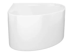 Banheira de canto oval em acrílico branco brilhante 176 L, 100 x 100 x 58 cm - MARTA
