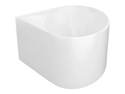 Banheira de canto oval em acrílico branco brilhante 176 L, 100 x 100 x 58 cm - MARTA