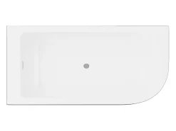 Banheira de canto oval preta em acrílico, 240 L, 170 x 75 x 58 cm, canto esquerdo - ANIKA
