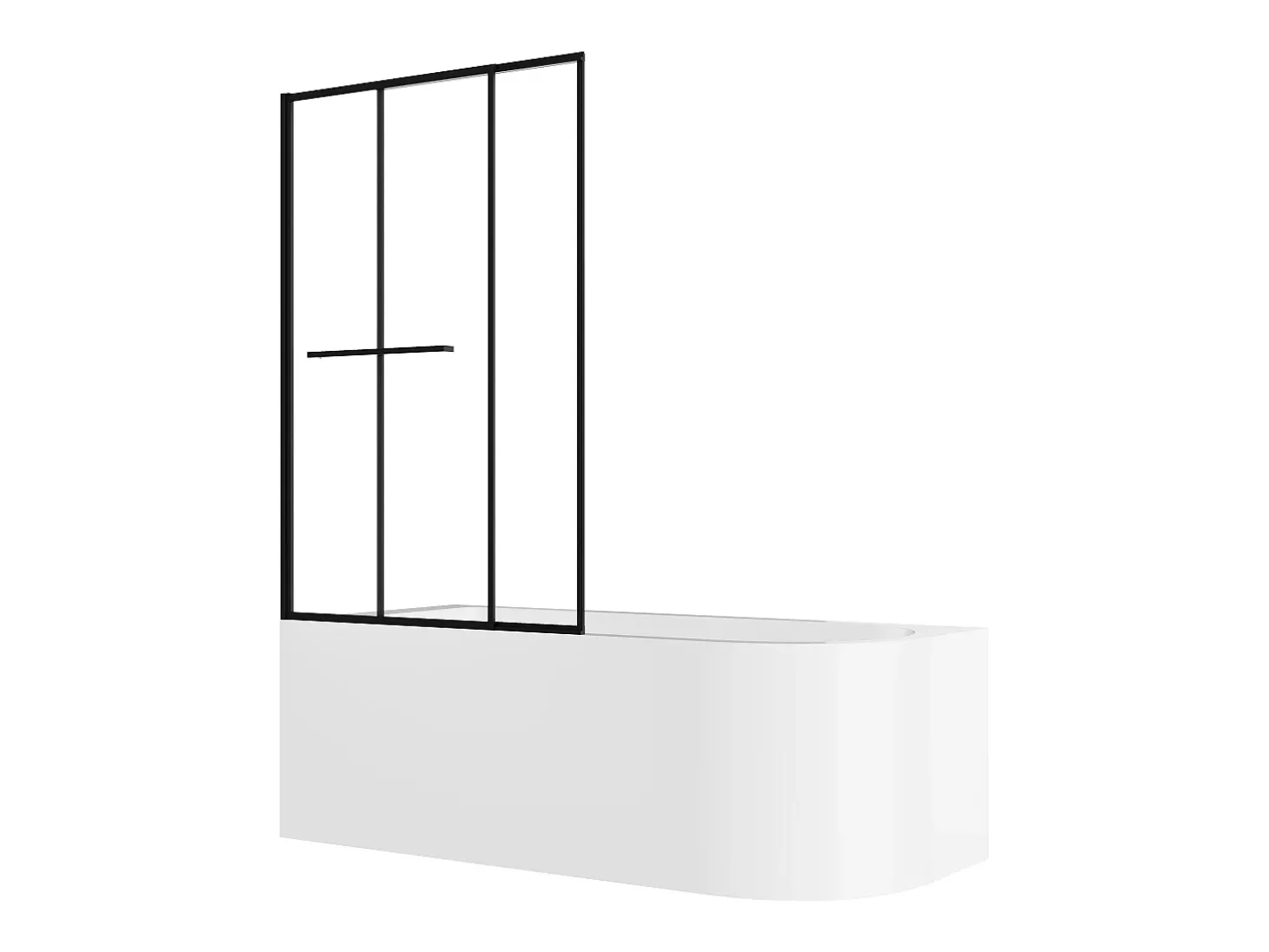 Banheira de chuveiro com painel de banheira de correr 240 L canto esquerdo ANIKA