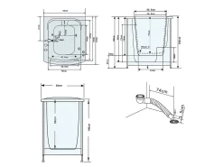 Banheira de hidromassagem com porta 93 x 83 x h100 cm - Lavander
