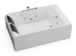 Banheira de hidromassagem - 2 lugares - 515 L - 182 x 122 x 62 cm - Ângulo esquerdo - THALASSA