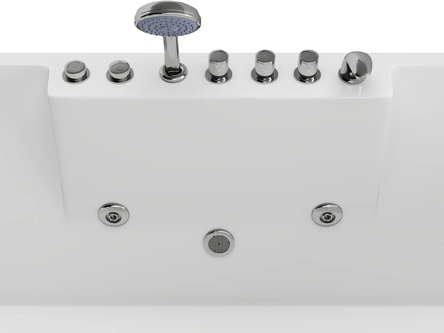 Banheira de hidromassagem - 2 lugares - 515 L - 182 x 122 x 62 cm - Ângulo esquerdo - THALASSA