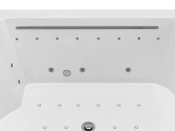 Banheira de hidromassagem branca - 2 lugares - 450 L - 185 x 120 x 65 cm - DEFORIA