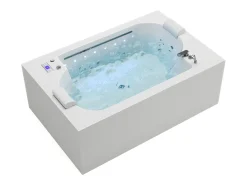 Banheira de hidromassagem branca - 2 lugares - 450 L - 185 x 120 x 65 cm - DEFORIA