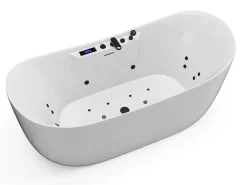Banheira de hidromassagem assimétrica branca - 190 L - 180 x 80 x 74 cm - BOLAZA