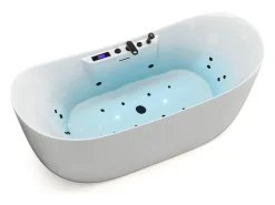 Banheira de hidromassagem assimétrica branca - 190 L - 180 x 80 x 74 cm - BOLAZA