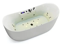 Banheira de hidromassagem assimétrica branca - 190 L - 180 x 80 x 74 cm - BOLAZA