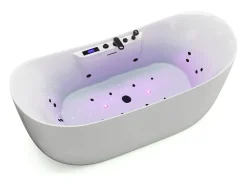 Banheira de hidromassagem assimétrica branca - 190 L - 180 x 80 x 74 cm - BOLAZA