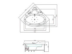 Banheira de Hidromassagem 140 x 140 cm Bomba Dupla e Aquecedor 20 jatos - Camelia