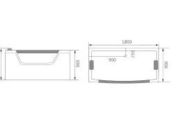 Banheira de hidromassagem branca 180 X 90 cm Cromoterapia 14 jatos - Primula