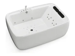 Banheira de hidromassagem branca - 2 lugares - 390 L - 180 x 120 x 60 cm - VOLUTA